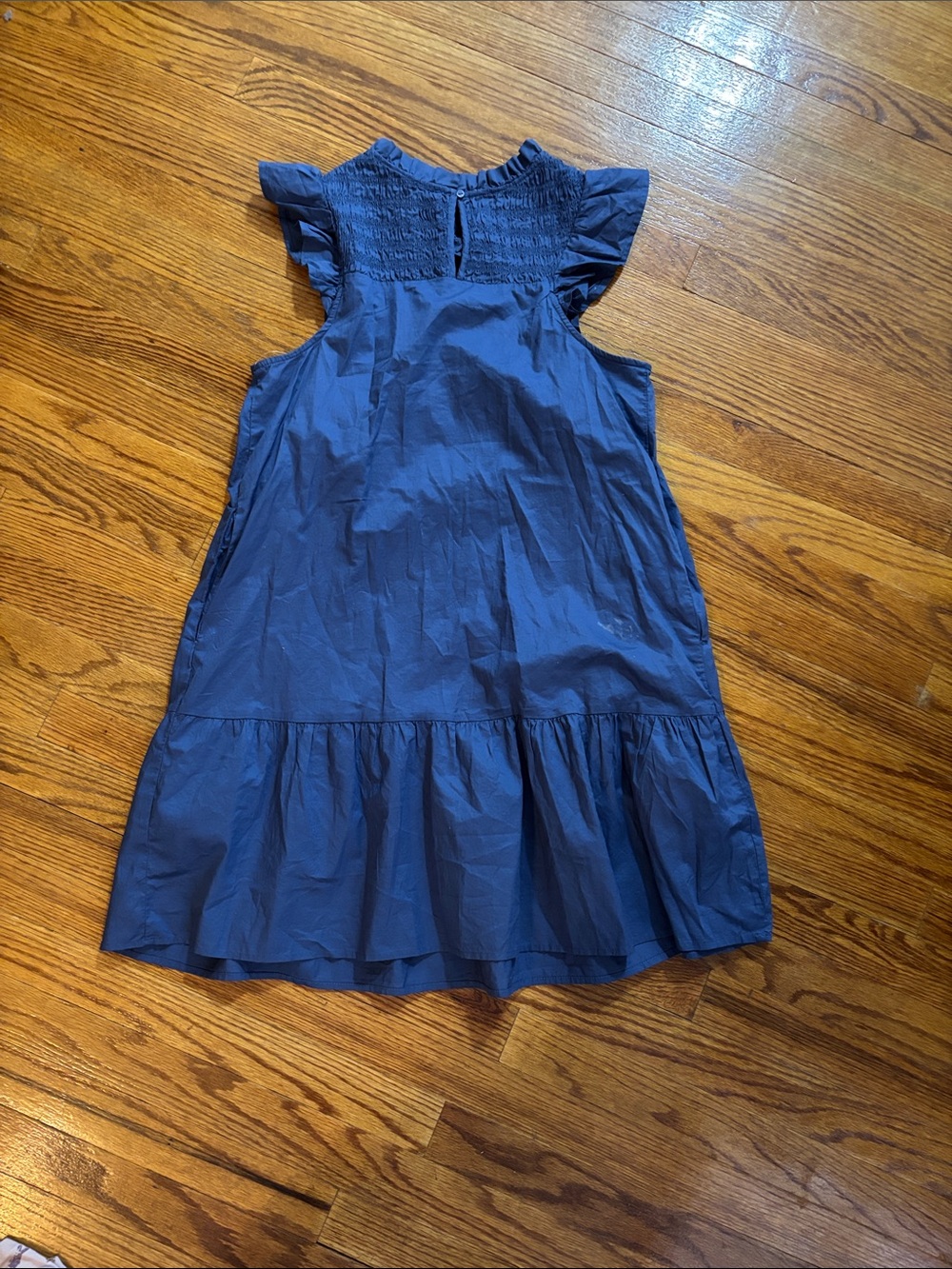 Navy Ruffle Sleeve Dress - Picture 2 of 2